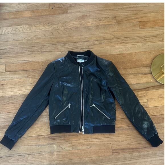 Calvin Klein Full Zip Faux Leather Bomber Jacket S - Picture 4 of 13